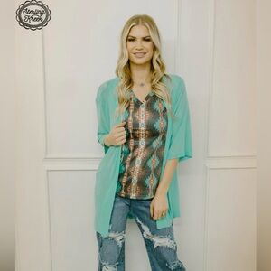 Sterling Kreek Aqua Mesh Cardigan